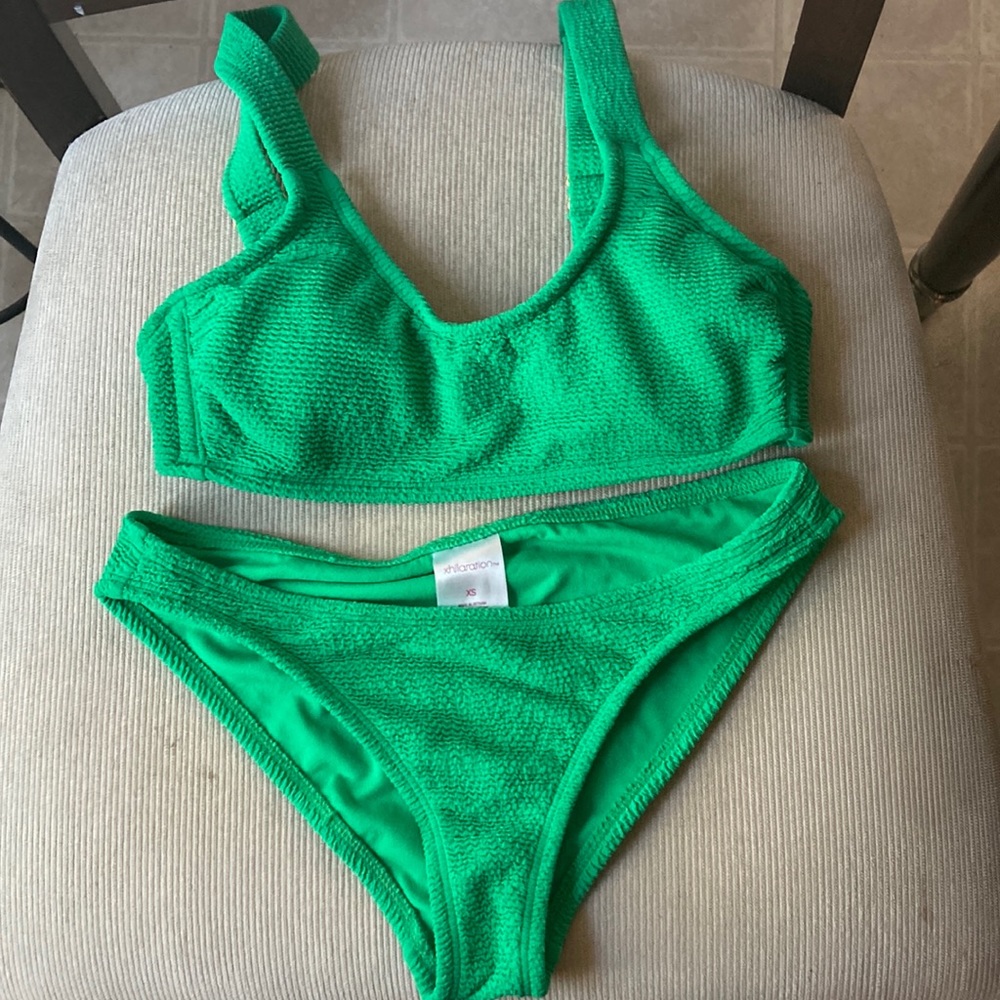 Xhilaration women’s extra small two piece green bikini never worn